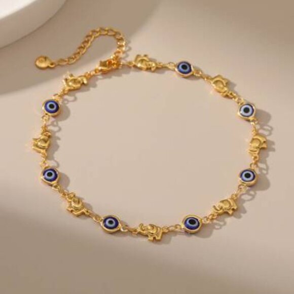 Evil Eye Anklet Gold For Women, Evil Eye Anklet Bracelets Minimalist Foot Jewel - Picture 1 of 5